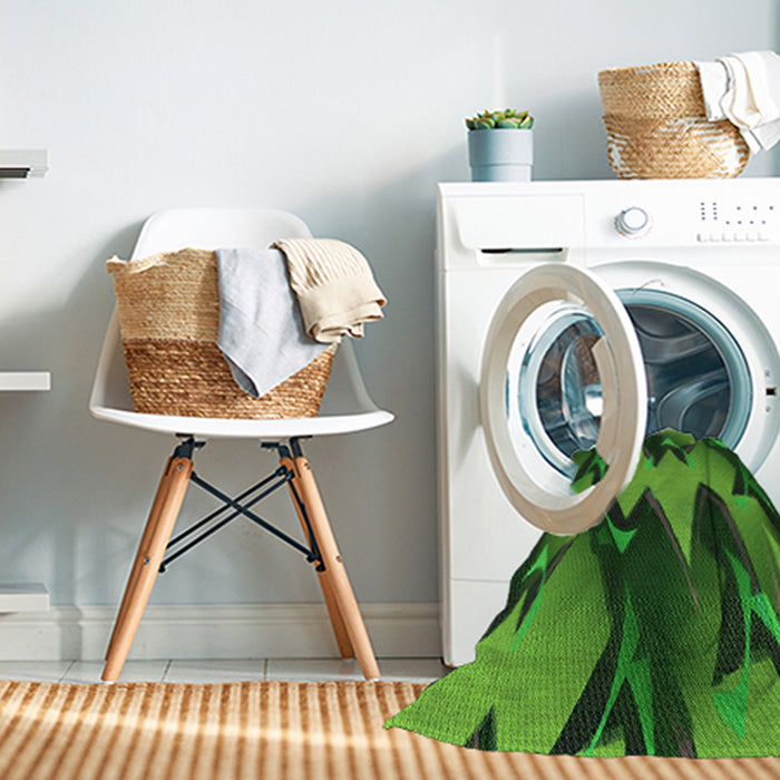 Machine Washable Transitional Deep Emerald Green Rug in a Washing Machine, wshpat3649grn