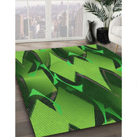 Patterned Deep Emerald Green Rug, pat3649grn