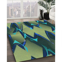 Patterned Deep-Sea Blue Rug, pat3649lblu