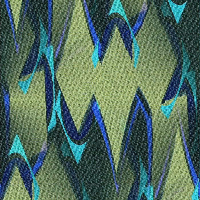 Patterned Deep-Sea Blue Rug, pat3649lblu