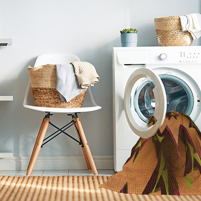 Machine Washable Transitional Neon Orange Rug in a Washing Machine, wshpat3649org