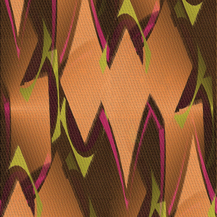 Patterned Neon Orange Rug, pat3649org