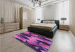 Patterned Purple Rug in a Bedroom, pat3649pur