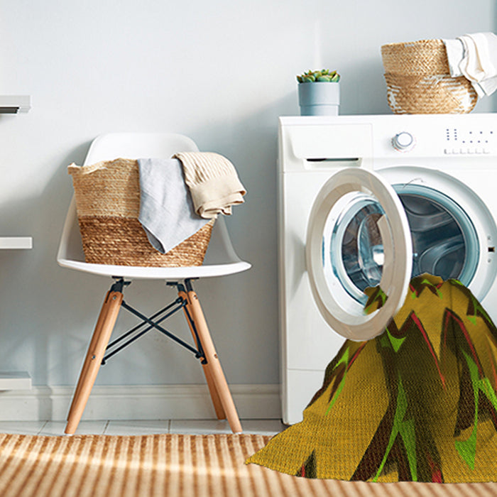 Machine Washable Transitional Orange Gold Rug in a Washing Machine, wshpat3649yw