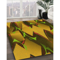 Patterned Orange Gold Rug, pat3649yw