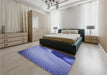 Patterned Jeans Blue Rug in a Bedroom, pat3651blu