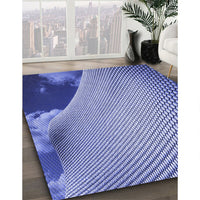 Patterned Jeans Blue Rug, pat3651blu