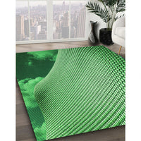 Patterned Green Rug, pat3651grn