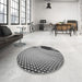 Round Patterned Cloud Gray Rug in a Office, pat3651gry