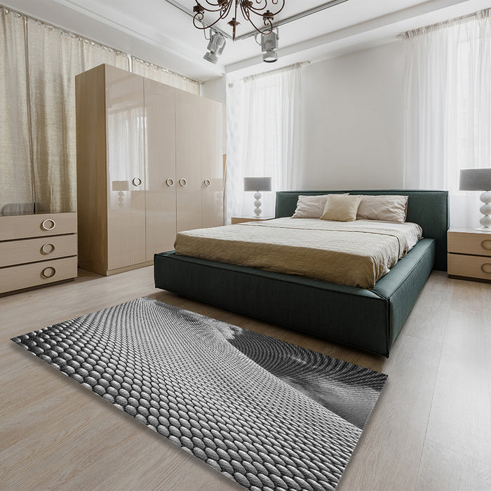 Patterned Cloud Gray Rug in a Bedroom, pat3651gry