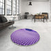 Round Patterned Amethyst Purple Rug in a Office, pat3651pur