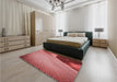 Patterned Light Coral Pink Rug in a Bedroom, pat3651rd