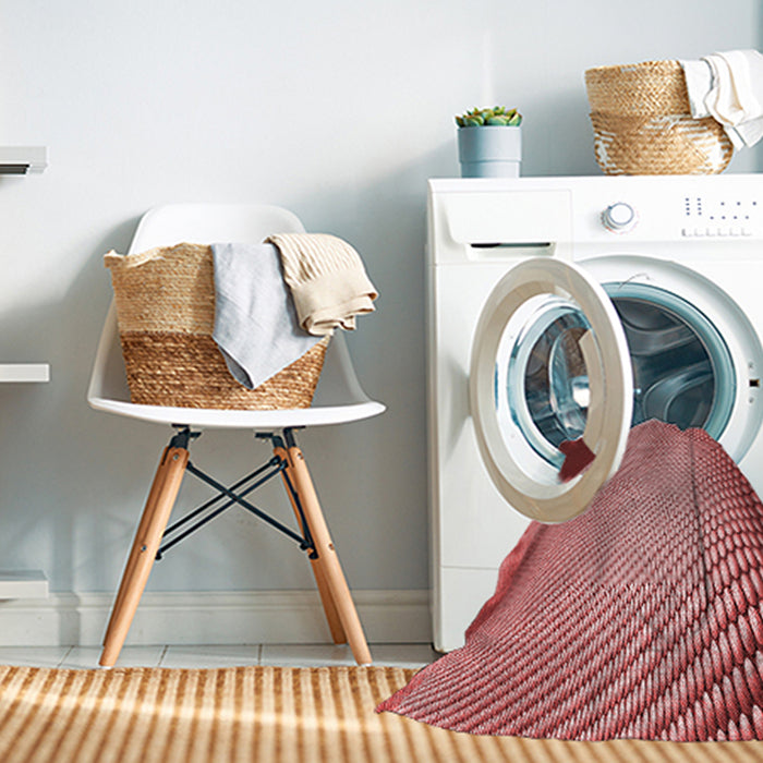 Machine Washable Transitional Light Coral Pink Rug in a Washing Machine, wshpat3651rd