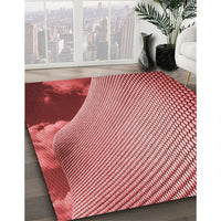 Patterned Light Coral Pink Rug, pat3651rd