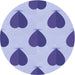 Square Machine Washable Transitional Periwinkle Purple Rug in a Living Room, wshpat3652blu