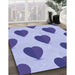 Patterned Periwinkle Purple Rug in Family Room, pat3652blu