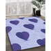 Machine Washable Transitional Periwinkle Purple Rug in a Family Room, wshpat3652blu