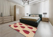 Patterned Red Rug in a Bedroom, pat3652brn