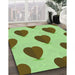 Machine Washable Transitional Jade Green Rug in a Family Room, wshpat3652grn