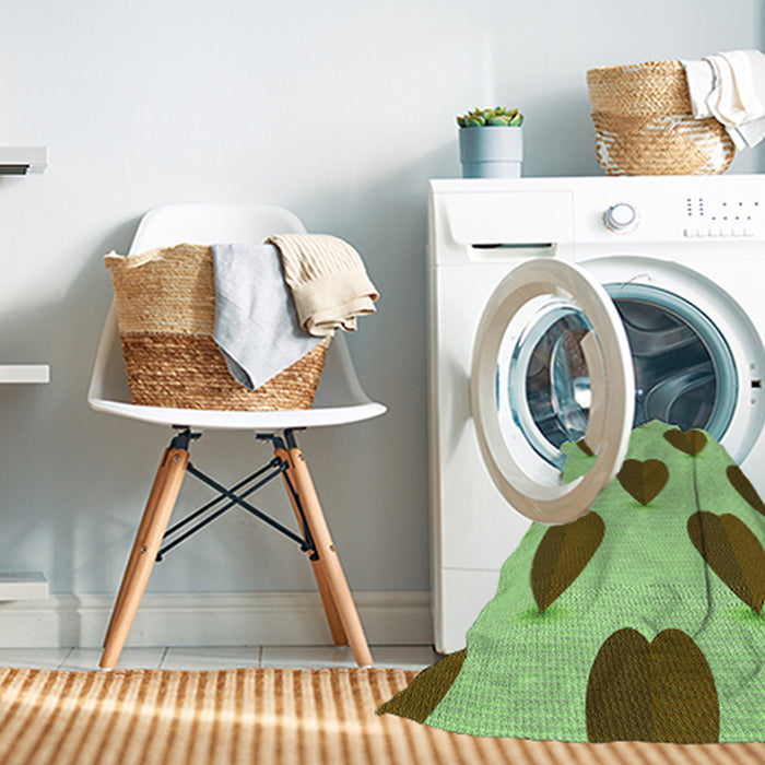 Machine Washable Transitional Jade Green Rug in a Washing Machine, wshpat3652grn