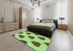 Patterned Jade Green Rug in a Bedroom, pat3652grn