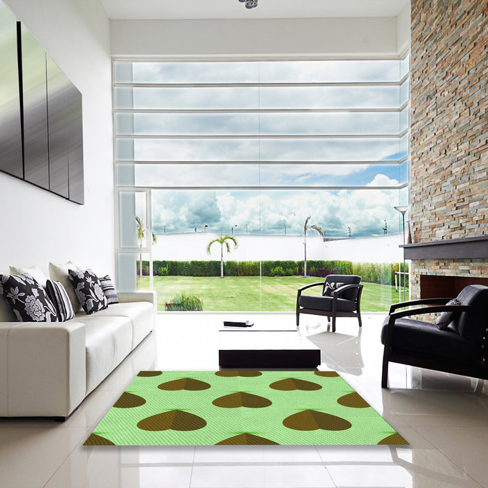 Square Patterned Jade Green Rug in a Living Room, pat3652grn
