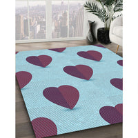 Patterned French Lilac Purple Rug, pat3652lblu