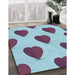 Patterned French Lilac Purple Rug in Family Room, pat3652lblu