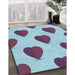 Machine Washable Transitional French Lilac Purple Rug in a Family Room, wshpat3652lblu