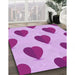 Machine Washable Transitional Blossom Pink Rug in a Family Room, wshpat3652pur