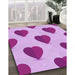 Patterned Blossom Pink Rug in Family Room, pat3652pur