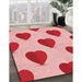 Machine Washable Transitional Pink Rug in a Family Room, wshpat3652rd