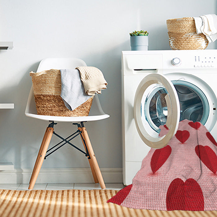 Machine Washable Transitional Pink Rug in a Washing Machine, wshpat3652rd