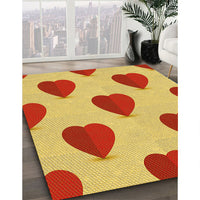 Patterned Orange Red Orange Rug, pat3652yw