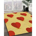 Patterned Orange Red Orange Rug in Family Room, pat3652yw