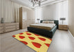 Patterned Orange Red Orange Rug in a Bedroom, pat3652yw