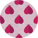 Sideview of Patterned Pink Violet Pink Novelty Rug, pat3652