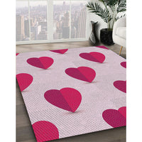 Patterned Pink Violet Pink Novelty Rug, pat3652