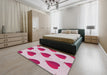 Patterned Pink Violet Pink Novelty Rug in a Bedroom, pat3652