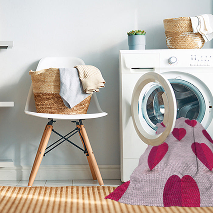 Machine Washable Transitional Pink Violet Pink Rug in a Washing Machine, wshpat3652