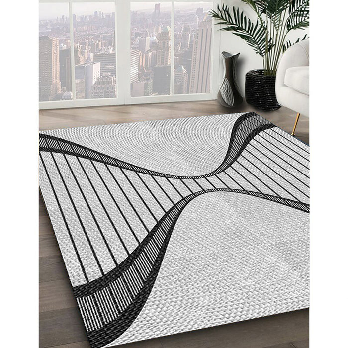 Patterned Gray Rug in Family Room, pat3653gry