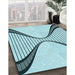 Patterned Deep-Sea Green Rug in Family Room, pat3653lblu