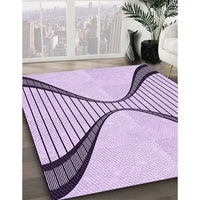Patterned Purple Flower Purple Rug, pat3653pur