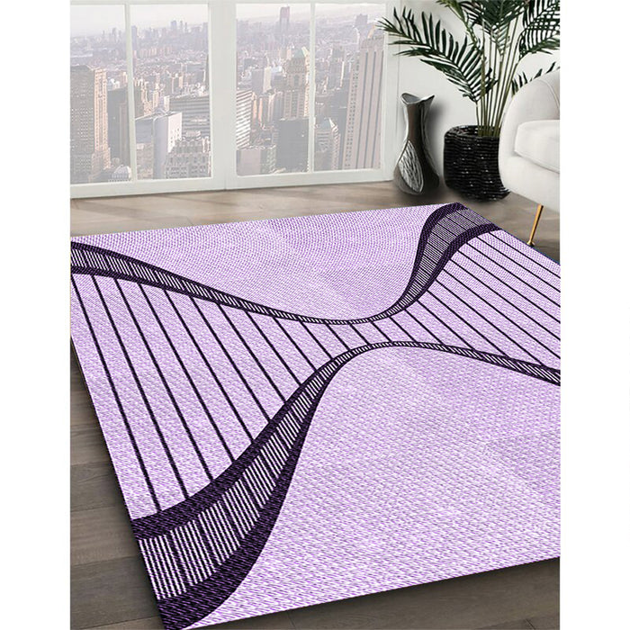 Patterned Purple Flower Purple Rug in Family Room, pat3653pur