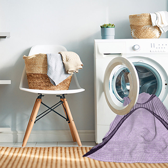 Machine Washable Transitional Purple Flower Purple Rug in a Washing Machine, wshpat3653pur