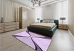 Patterned Purple Flower Purple Rug in a Bedroom, pat3653pur