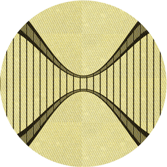 Square Machine Washable Transitional Sun Yellow Rug in a Living Room, wshpat3653yw