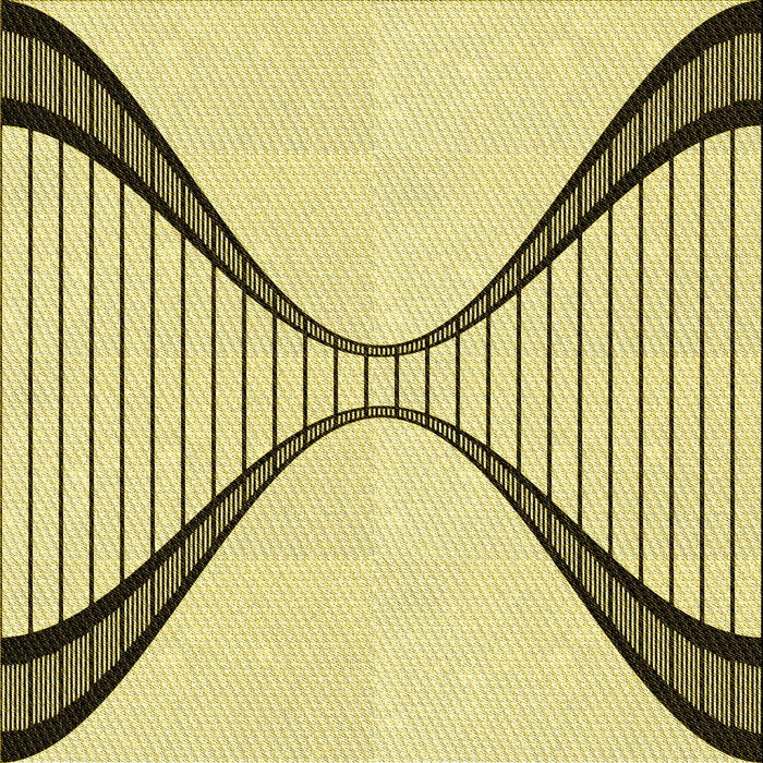 Round Patterned Sun Yellow Rug, pat3653yw