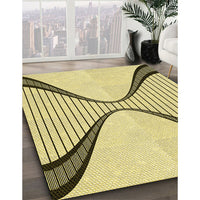 Patterned Sun Yellow Rug, pat3653yw