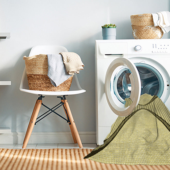 Machine Washable Transitional Sun Yellow Rug in a Washing Machine, wshpat3653yw